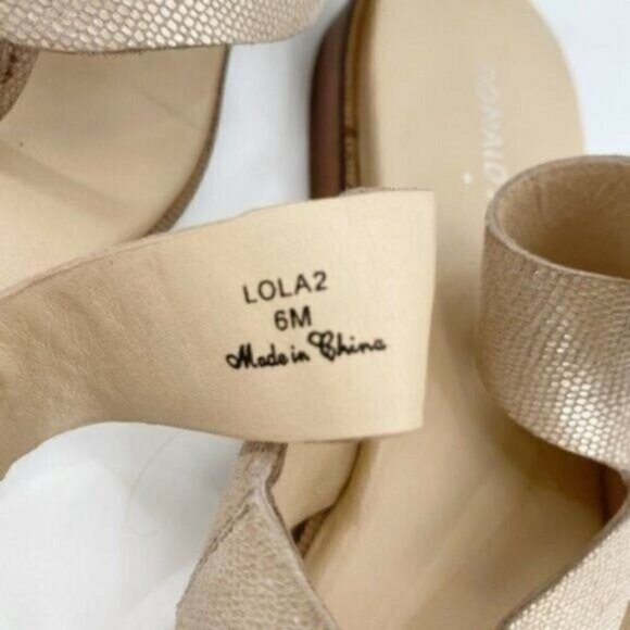 Donald J. Pliner Leather Lola 2 Snakeskin Shimmer Ankle Strap Thong 6 Sandals - Picture 6 of 8